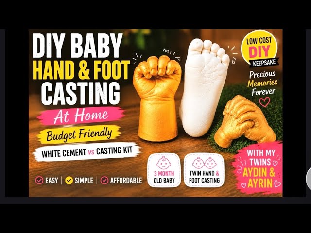 DIY Baby Hand & Foot Casting at Home | White Cement vs Casting Kit | Budget-Friendly Baby Keepsake