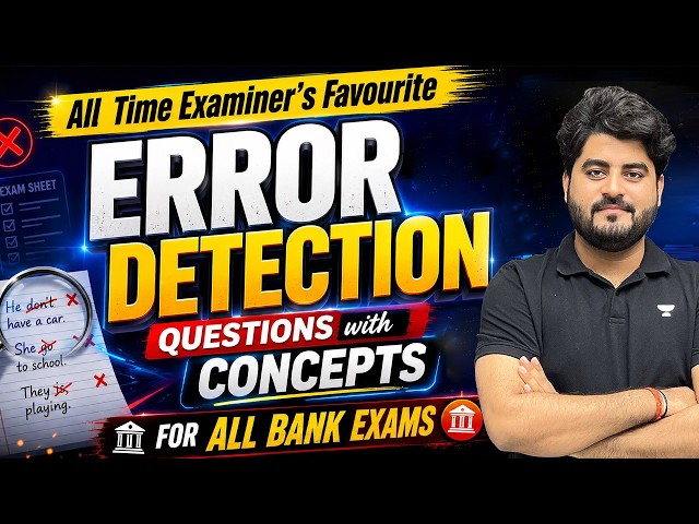 Error Detection One Shot 2026 Examiner’s Favourite| SBI PO Clerk IBPS PO Clerk English by Vishal Sir