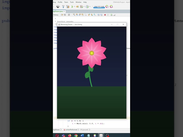 Blooming Flower Animation in Java Swing | Creative Java Project #shorts