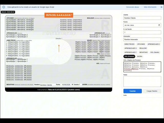 INTRENAMIENTO - Google Apps Script Custom Development/Desarrollo a la Medida - Ruta Ganador