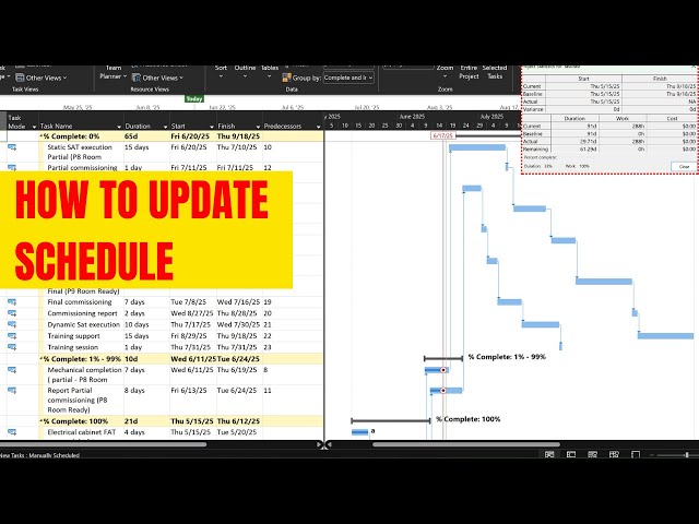 How to Update Progress of Project