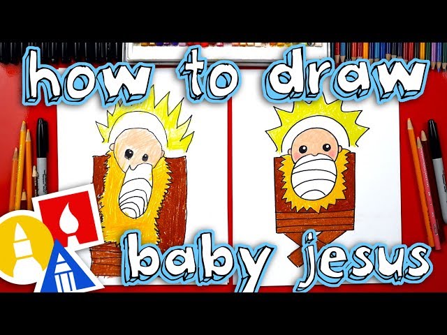 How To Draw Baby Jesus In A Manger - Nativity