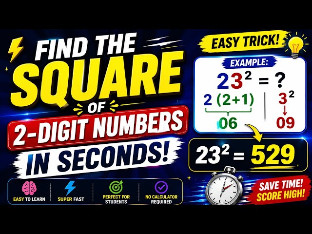 Find the Square of 2-Digit Numbers in Seconds!
