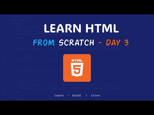 HTML From Scratch – Day 3 | Live Coding & Learning | Compile & Play