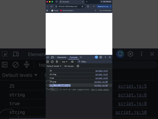 Did You Know? localStorage Always Stores Data as a String 🤯 | JavaScript