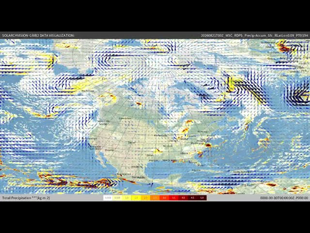 Weather forecast data visualizations in North America | 2026-08-21 | RDPS-00Z