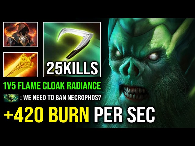 WTF +420 Burn Per Sec 1v5 Cloak of Flame Radiance Final Raid Boss Max Slotted Necrophos Dota 2