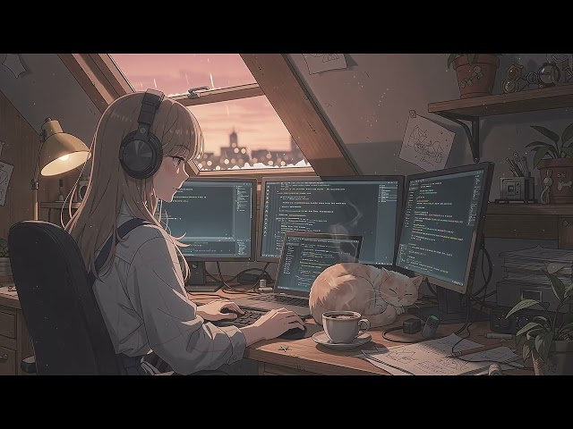 late night coding lofi 🌙 beats to study / work / relax to ~ warm late-night session