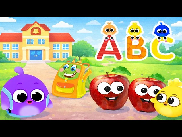 Giligilis Goes to School📚 Silly Apples & Friends Learning Together | ABC Alphabet & Numbers for Kids