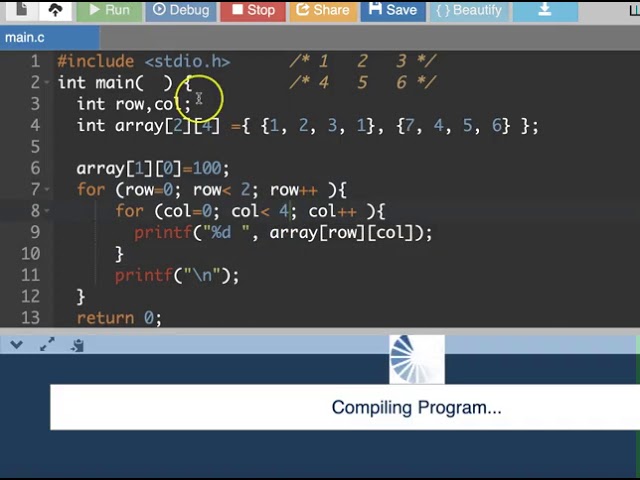 2D Arrays in C