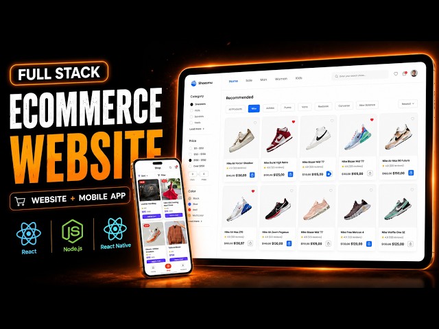AI-Powered MERN Stack E-Commerce Project | React Website + Mobile App + Admin Dashboard