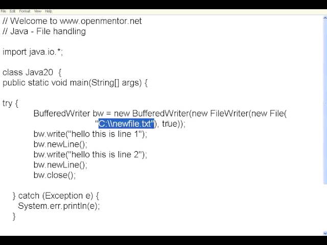 Java Part 19 File Handling