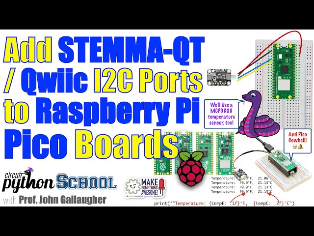 Raspberry Pi Pico & STEMMA-QT/Qwiic + MCP9808 Temp Sensor, Print Formatting, & Cowbell (2026)