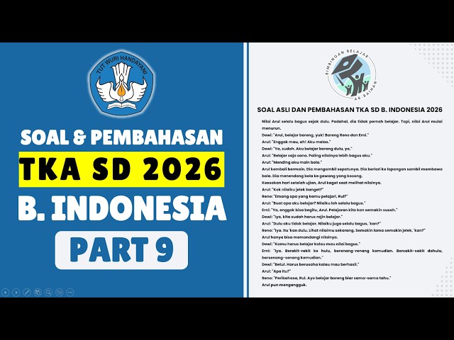 PART 9 ORIGINAL QUESTIONS FOR INDONESIAN LANGUAGE TKA SD 2026 PUSMENDIK | PREPARATION FOR INDONES...