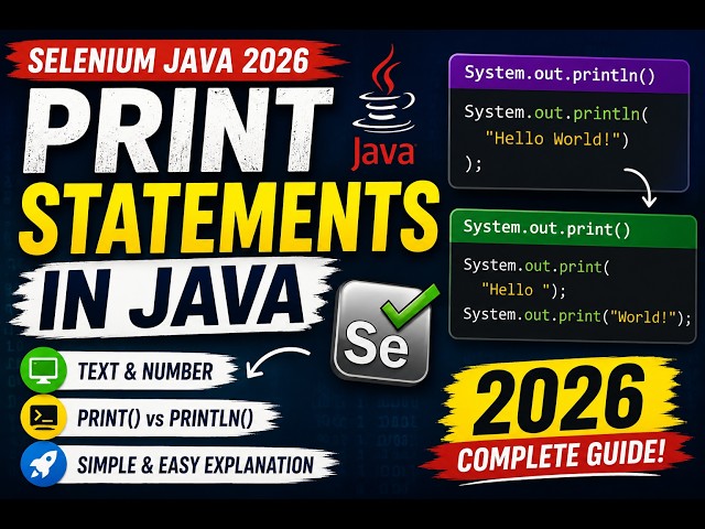 148. Print statements in Java (Selenium Java 2026)