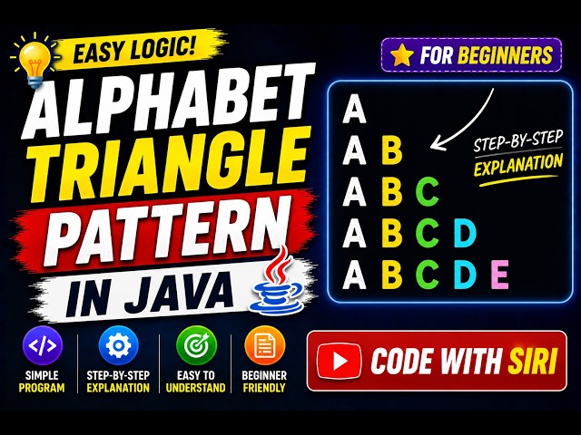 Alphabet Triangle Pattern in Java | Easy Logic for Beginners