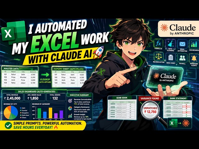 Claude AI in Excel 🤯 Automate Formulas, Dashboards & Reports in Minutes! | Excel AI Tutorial