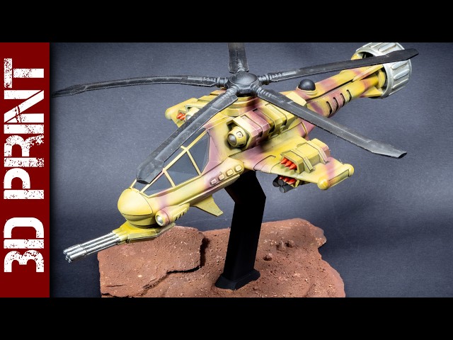 H-7 Hunter highly mobile reconnaissance/light attack helicopter (3D Printed scale model)
