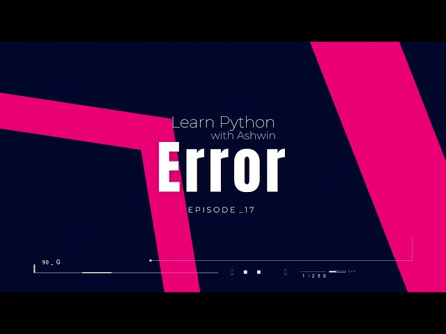 Errors | Python Tutorial