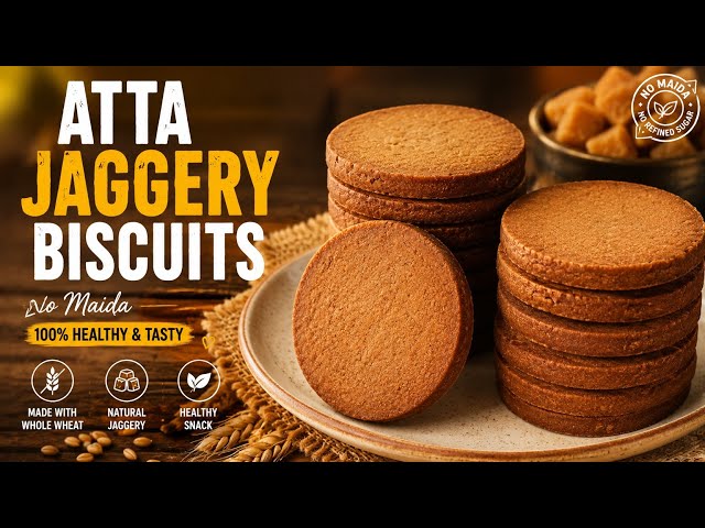 Atta Jaggery Biscuits | Eggless Tea-Time Cookies | easy cooking with das