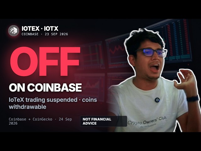 Coinbase Suspends IoTeX (IOTX) 🚨 The Exact Minute Trading Stopped