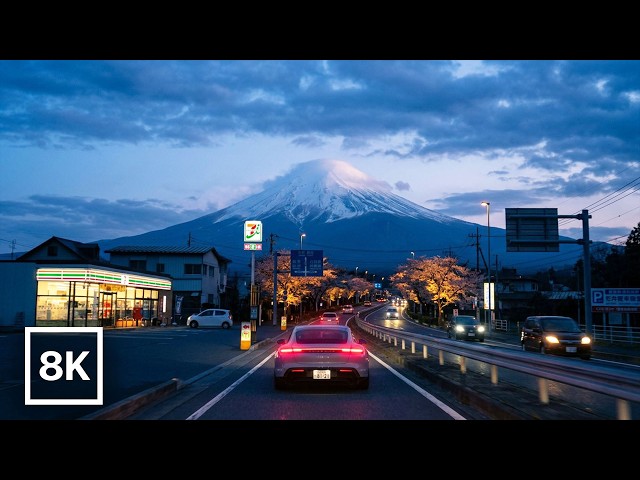 Mount Fuji Dusk Drive 🗻🌸 / 8K 60fps HDR / Relaxing Piano Music