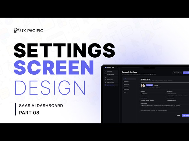 SaaS Dashboard UI/UX Design Tutorial | Settings Screen | Part 08