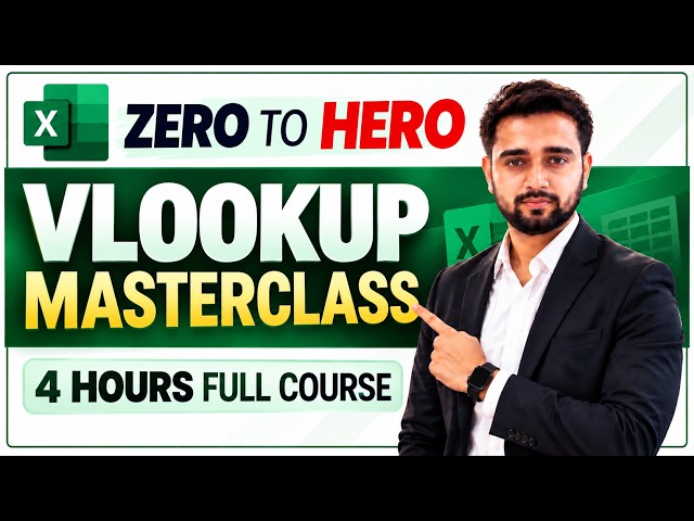 VLOOKUP Full Masterclass in Excel | Basic to Advanced | Tutorial and Interview Questions | Hindi