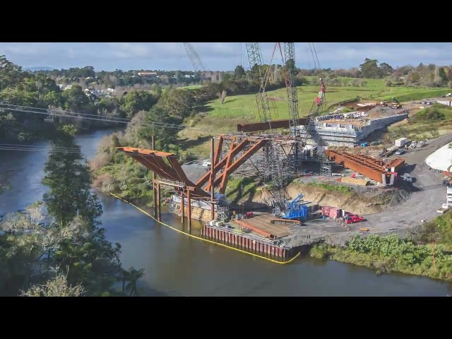 Waikato River Bridge | 2022 Construction Timelapse