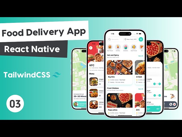 Food Delivery App with React Native #3 - Add Tailwind CSS
