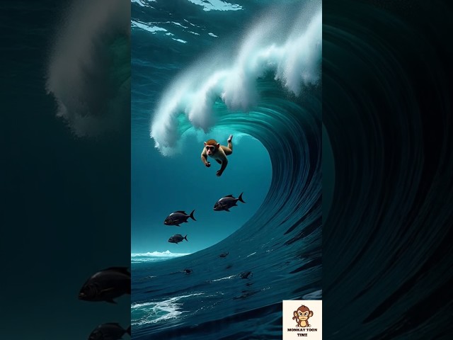 “Funny Monkey Cartoon Video for Kids 🐵 | Little Monkey Lost at Sea Adventure 🌊”#short #funny