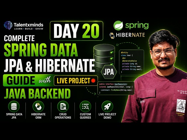Day 20 | Complete Spring Data JPA & Hibernate Guide with Live Project | Java Backend