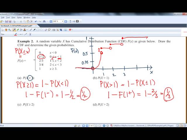 Section 4 2: CDF to Probability Values