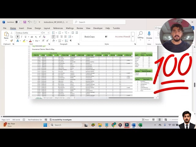 New Perspectives Excel 365 | Module 7: SAM Critical Thinking Project C #PanoramicInsurance