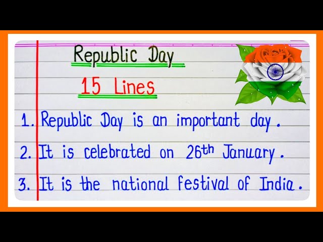 15 Lines Essay On Republic Day l 26 January Essay l Essay On Republic Day l गणतंत्र दिवस पर निबंध 