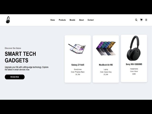 Build a Modern TechStore Website Using Only HTML& CSS | Beginner-Friendly Frontend Project