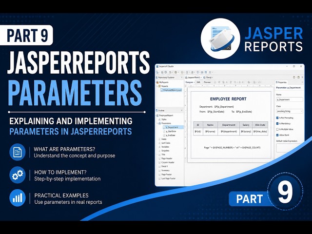 JasperReports Tutorial for Beginners 2026 | Parameters Dynamic Reports, and Filters (Full Course)