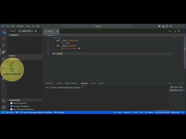 Python | Operator overloading 'bool()' | CodeLearning