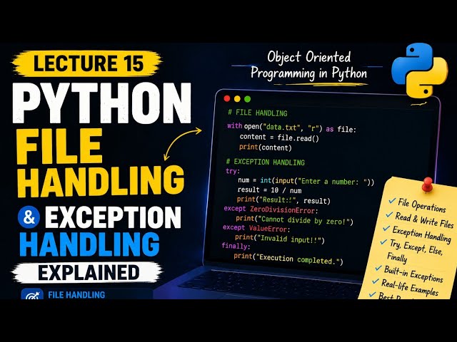Python File Handling & Exception Handling | Lecture 14