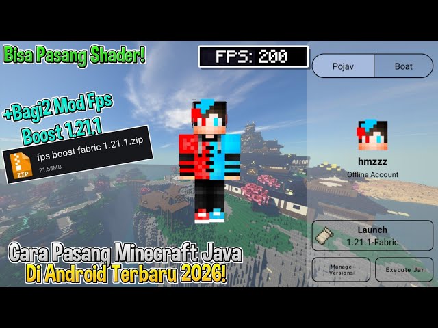Cara Bermain Minecraft Java Android Di Fold Craft Launcher! Bagi2 Mod Fps Boost 1.21.1! RINGAN BGT!!