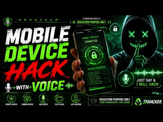 Mobile Device Hacking With Voice 😱 | Cybersecurity Practical Demo | Ethical Hacking | #Snhacker