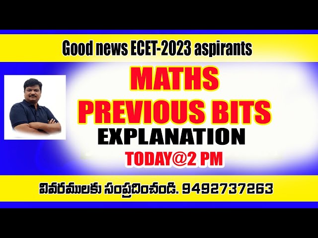 ECET 2023 II MATHS  PREVIOUS YEAR BITS EXPLANATION - VIDEO 3 II SAIMEDHA