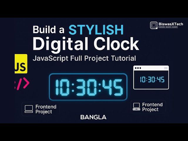 JavaScript Digital Clock Tutorial | HTML CSS JavaScript 30 Projects