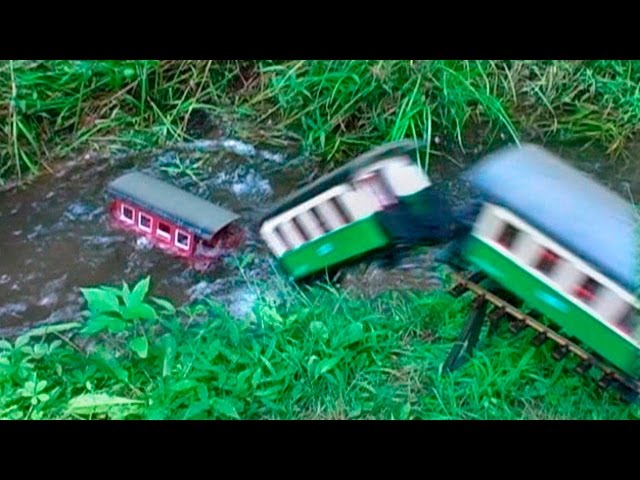 G-Scale Model Sinks in Train Wreck