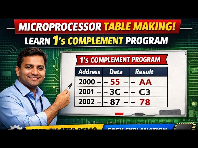 Teaching Microprocessor Table Making | 1’s Complement Program Explained Step By Step (@rajdevsir464)