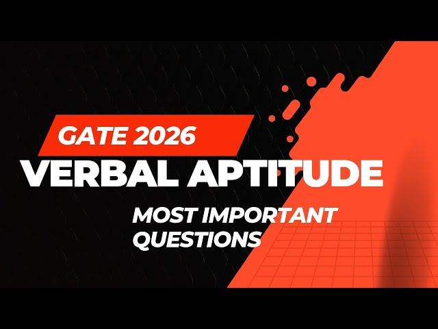 VERBAL APTITUDE GATE 2026|  Most Important Questions