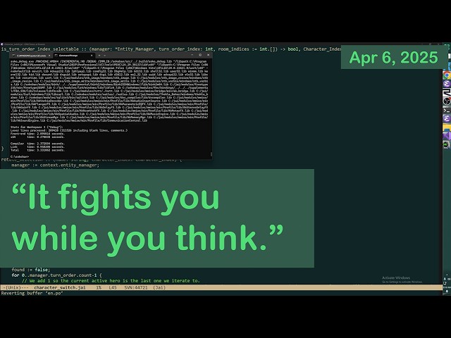 Jonathan Blow on why autocomplete destroys your thinking