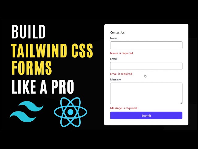 Tailwind CSS Forms with Validations in React Vite App