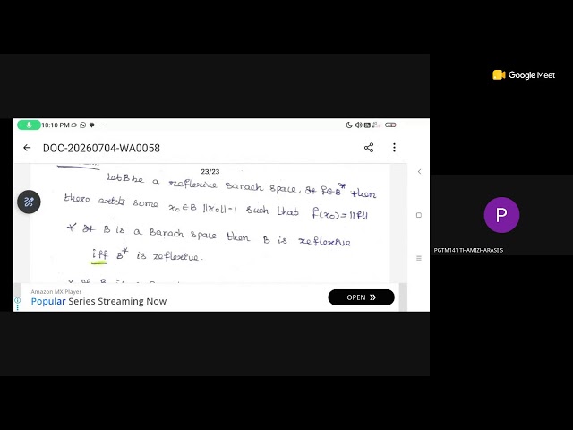 SEMMOZHI IAS ACADEMY - PG TRB Maths -  functional analysis test 1 revision