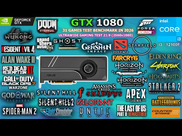 GTX 1080 8GB Tested 31 Games in 2026 // (21:9) Ultrawide Monitor || Still Worth? #gtx1080 #benchmark